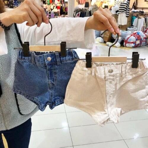 Childrens fashion elastic waist all-match denim shorts