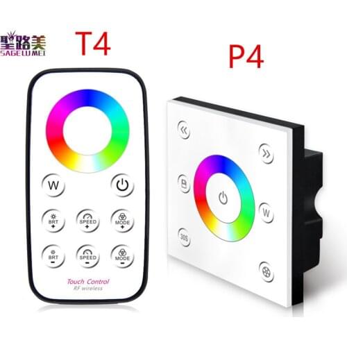 RGBW touch panel controller Smart RF wireless DC12V-24V led Remote Panel Dimmer for 5050 RGB White led strip lamp Lighting