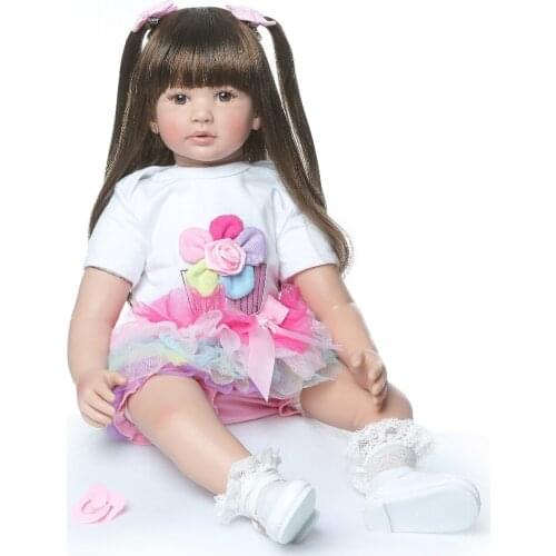 60cm Big Size Reborn Toddler Princess High Quality Silicone Vinyl Adorable Lifelike Baby Bonecas Girl Bebe Reborn Doll