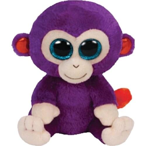 Ty Cute Animal Doll Purple Monkey Soft Toy Blue Eyes Birthday Christmas Gift For Children Bedside Decoration 15CM