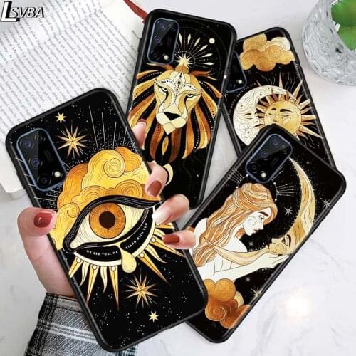 Moon Tarot for OPPO Realme V15 X5 X3 X50 X7 X2 C17 C11 C3 C2 7 7i 6 6S 6i 5 Narzo 20 Pro Black Phone Case
