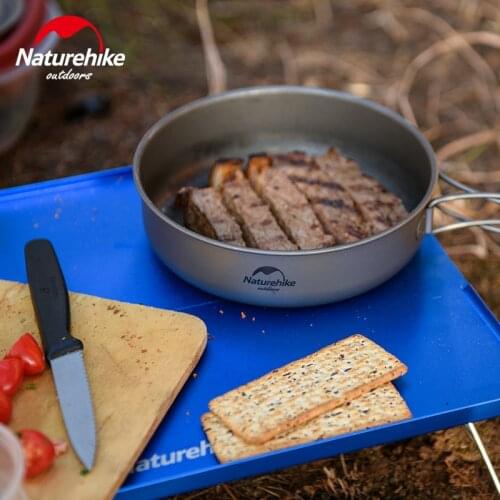 Naturehike Outdoor Lightweight Titanium Cookware Camping Pincic Cooker Pot 2-3 Persons Titanium Pot Pan Camping Picnic Tableware