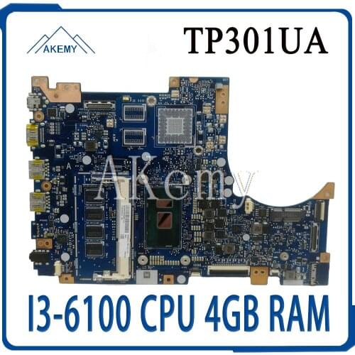 New!!! For Asus TP301U TP301UA TP301UJ TP301UJ Laptop motherboard TP301UA Mainboard 100% Tested I3-6100 CPU 4GB RAM