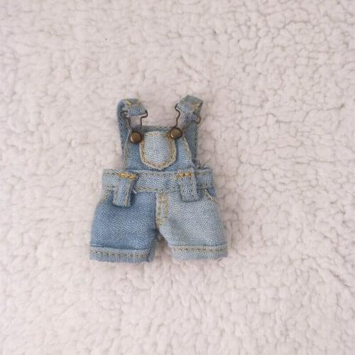 Ob11 baby clothes bjd clothes bib denim shorts jumpsuit 1 / 12bjd doll clothes obitsu11 molly doll accessories Toy clothes