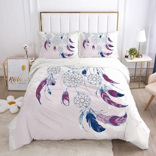 3D Bohemia Duvet Cover Set Bedding Sets Feather Quilt Covers Pillowcases Comforther Cases King Queen Full Twin Size Bed Linen