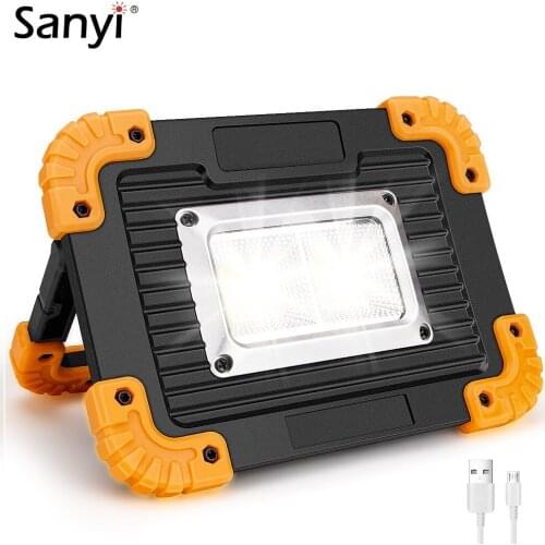 10W 2*COB+LED Portable Spotlight Led Working Light USB Rechargeable Flashlight Mobile Power Bank Lantern for Outdoor Camping