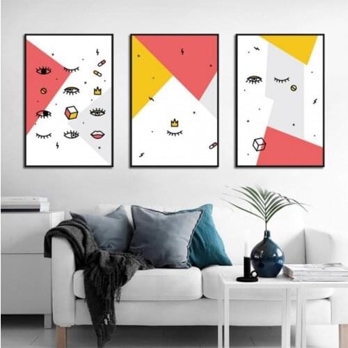 Poster Abstract Canvas Painting Cartoon Eyes Wall Art Print Modern Picture for Living Room On The Wall Home Decor