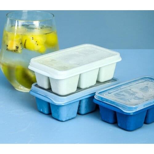 3Pcs/Set Silicone 6 Grids Ice Mold Mini Sealed Cover Small Size Ice Cube Square Tray Mould for Kitchen Bar Wine Ice Blocks Maker