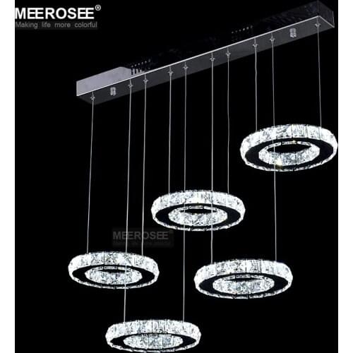 Good Quality Chrome Crystal Chandelier LED Diamond Ring Lamp Circle Stainless Steel Hanging Light Fixtures Lighting LED Lustres