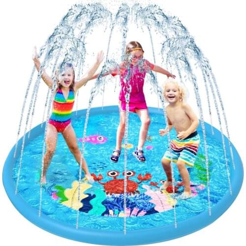 67" Kids Sprinklers for Outside Splash Pad for Children 3 in 1 Splash Play Mat Pool for Garden Backyard Summer Spray Water Games