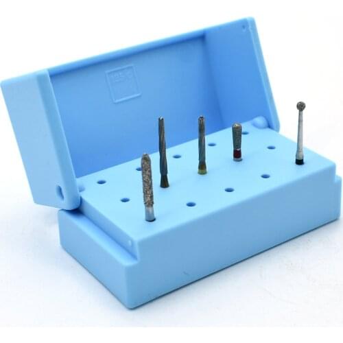 Dental Autoclavable metal holder of high speed burs for organizing and cleaning Autoclavable plastic box as Ergo
