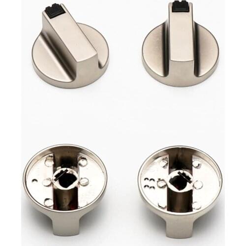 1 Pair Universal Metal Rotary Switch Control Knobs 6mm / 8mm Replacement Accessory for Household Kitchen Cooker Gas Stove Oven