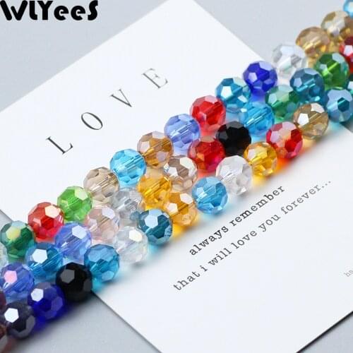 WLYeeS Earring pendant 8mm Football Austrian crystal bead 30pcs Faceted Ball loose bead for Women Jewelry Accessories Making DIY