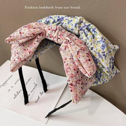 Free shipping fashion women chiffion big flower bow hairbands girls headbands ladys headwear hair accessories