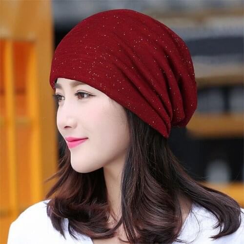 Womens hats spring Autumn thin breathable lace hat Baotou hat water drill peaked cap beanie cap bonnet Panama Hat for women