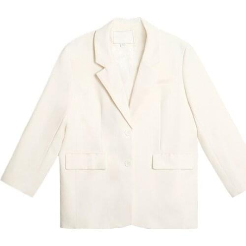 Female Single Breasted Casual Blazers Jackets Hot Sale Loose Korean Office Lady Suit Streetwear Women Pocket Outerwear