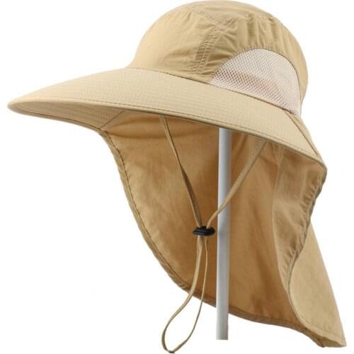 1 pc Fisherman hat waterproof breathable belt buckle belt summer sunscreen mens womens round neck flap caps outdoor wear