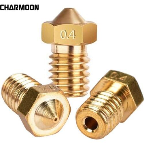 100Pcs V5 V6 Nozzle 0.4mm 0.3mm 0.2mm 0.5mm Copper 3D Printers Parts Extruder Threaded 1.75mm 3.0mm Filament Head Brass Nozzles