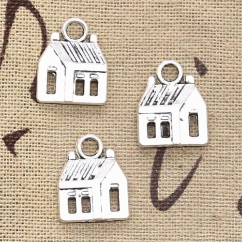 15pcs Charms Cabin House 14x18mm Antique Silver Color Plated Pendants Making DIY Handmade Tibetan Silver Color Jewelry