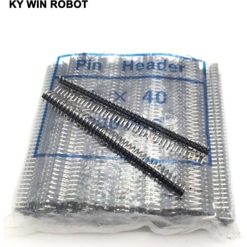 200pcs 40 Pin 1x40 2.54 Pin Header Single Row Male Header Strip New 90 - degree bend the foot