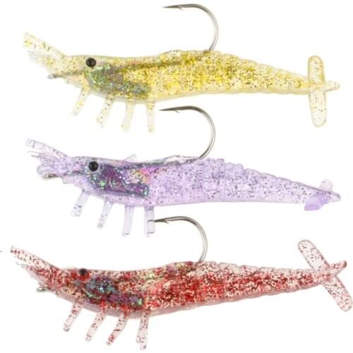 3pcs 9cm 10g Soft Shrimp Lures Isca Artificial Shrimp Lures Hooks Soft Baits Soft Fishing Lures Fishing Baits