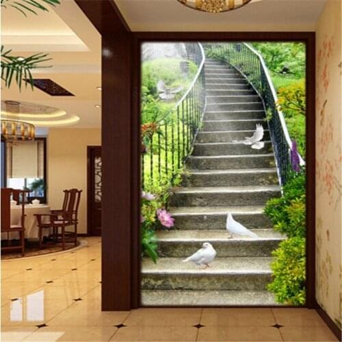 Beibehang Custom Wallpaper 3D Stereo Home Decoration Painting Trail Ladder Entrance Wall Background papel de parede 3d paisagem
