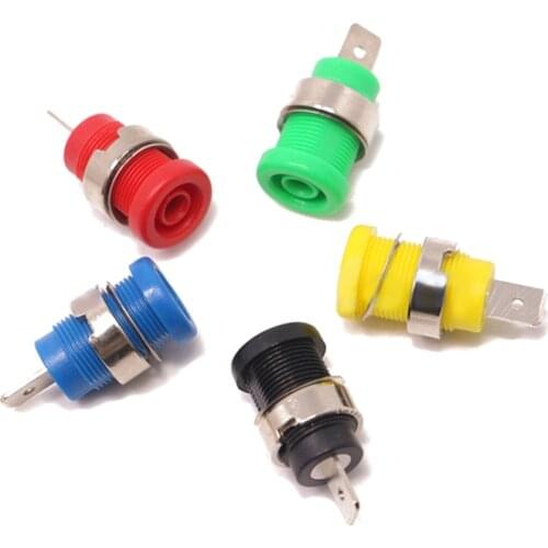 5Pcs 4mm Banana Plugs Female Jack Socket Plug Wire Connector 5 Colors For Maximum Signal Transfer & Durability