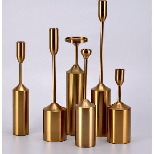 5pcs Candle Holders Home Ornaments Decoration Candle Stand for Villa Sample Room Wedding Party Table Decoration