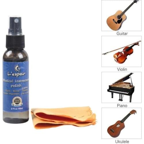 60ML Guitar Fingerboard Nursing Oil Fretboard Lemon Oil + Cleaning Cloth Set Universal Guitar Ukulele Bass Care Tool Accessories