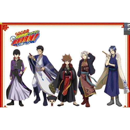Anime Katekyo Hitman Reborn! Private Clothes Acrylic Stand Model Desktop Toy Hibari Kyoya Yamamoto Takeshi Gokudera Hayato Ranbo