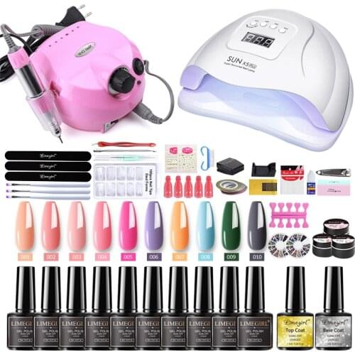 Nail Set 120/72/54 UV LED Nail Lamp For Manicure Gel Nail Polish Set Kit Varnish Electric 35000RPM Nail drill Machine Art Tools