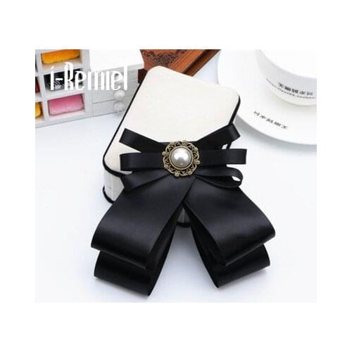 Brooches For Broche Zinc Alloy New Hot Bowknot Brooch And Shirt Bow Tie College Wind Collar Needle Ribbons Fabric Corsage