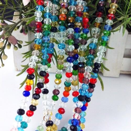 Top Quality Random Mixcolor Flat Round Crystal Beads Multi Size Oval Faceted Jewelry Beads for Jewelry Necklace Bracelet Making