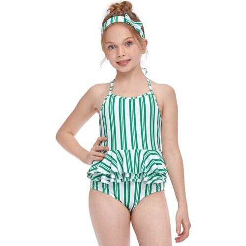 Girls one-piece skirt swimsuit ruffled childrens one-piece swimsuit bathing suit women one piece one piece swimsuit women