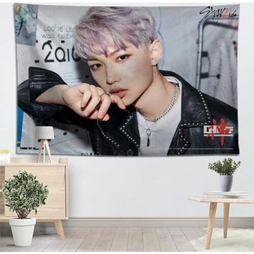 Custom Stray Kids FELIX Wall Tapestry Wall Hanging Tarot Custom Tapestry Plant Tapestry Mandala Home Decor More Large Size 0622