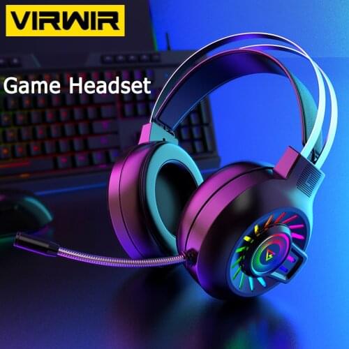 3.5mm Plug Game Headphones Professional Wired Stereo Game Headsets With Mic Colourful Light For PS4 PS5 Xbox PC Laptop Headphone