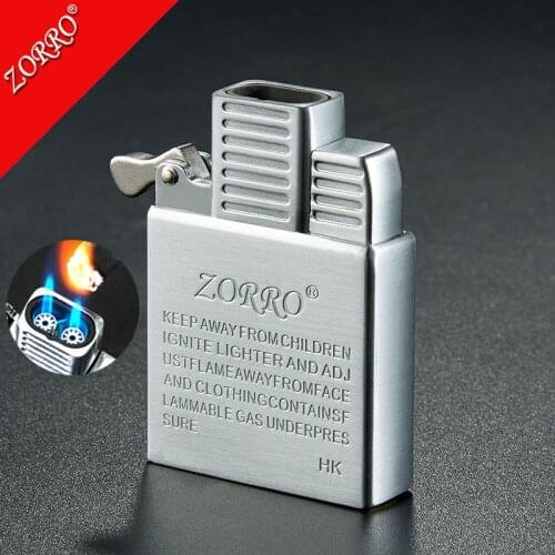 ZORRO Personalized Jet Lighter Double Flame Windproof Cigar Lighter Hong Kong Original Movement Inflatable Liner Wholesale