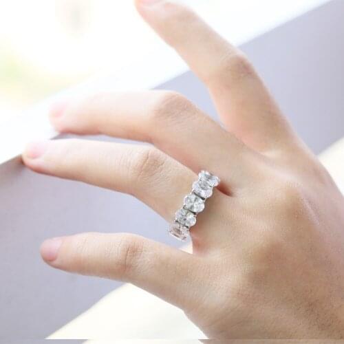 SL WEternity Promise Ring silver 925 Band Ring For Woman Over Rhinestones White Zirconia Wedding Ring Luxury