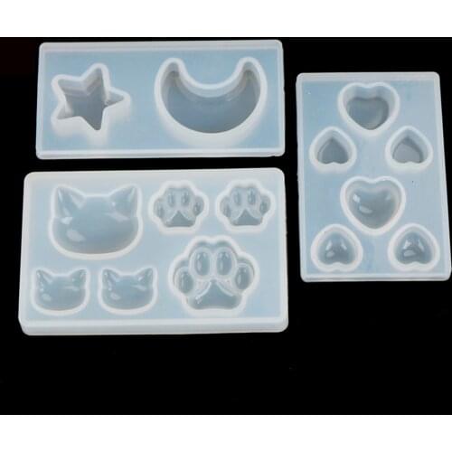Cat Cat Claw Moon Star Heart Liquid Silicone Mold DIY Resin Pendant Necklace Pendant Mold Resin Molds
