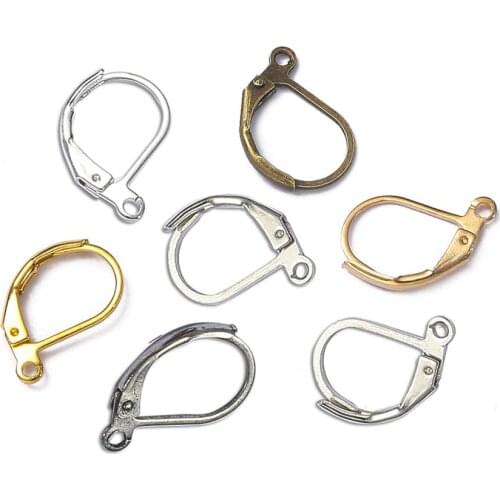 10pcs Gold RhodiumBronze Color Brass French Earring Hooks Wire Settings Base DIY Jewelry Making Findings Supplies