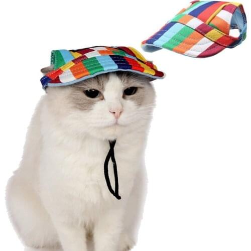 Summer Pet Dog Cap Outdoor Dog Sports Baseball Cap Canvas Small Dog Sunscreen Accessories Dog Cap With Ear Holes For Small Dogs