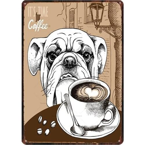 Metal Signs Cute Pet Cat Dog Poster Metal Tin Sign Be Ware Dog Warning Signs Vintage Pin Up Tin Plate Plaque Home Pet Shop Park