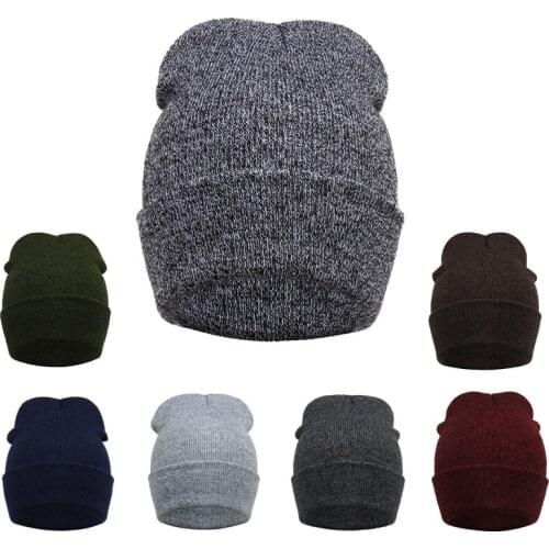 MingJieBiHuo new fashion Autumn and winter fashion Korean unisex warm thicken simple knit hat temperament comfortable hat