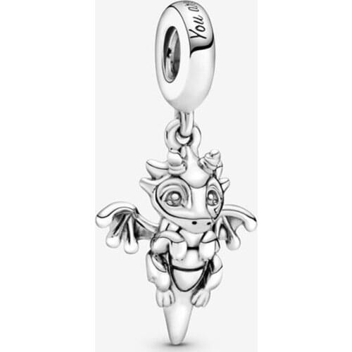 925 Sterling Silver Magic Flying Dragon Charm Fit Original 3mm Bracelet Bangle Making Fashion DIY Jewelry For Women