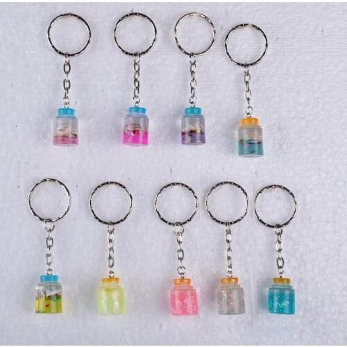 Resin color crystal mud conch drifting message messenger bottle key chain keychain jewelry gift women fashion jewellery boutique