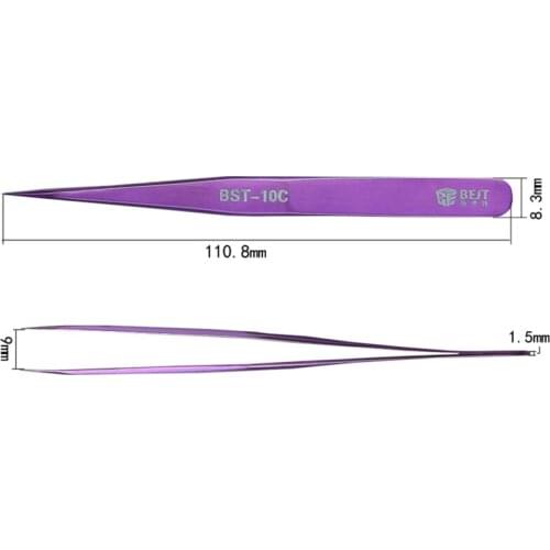 Professional Precise Stainless Steel ESD Straight Curved Pointed Tool Set Eyelash Extension Tweezers