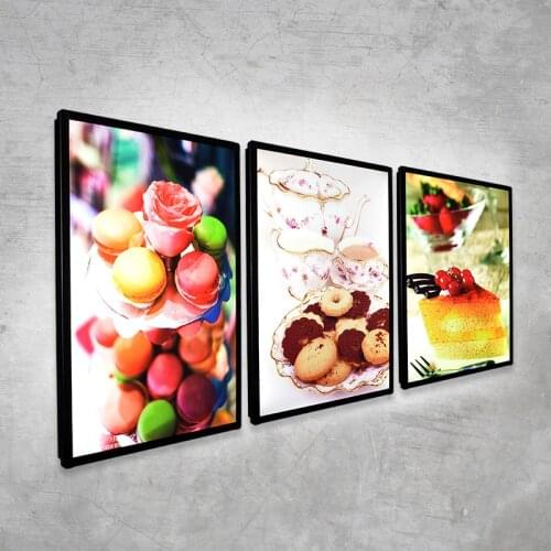 Product advertisement plexiglass l lightbox led photo magnet frame