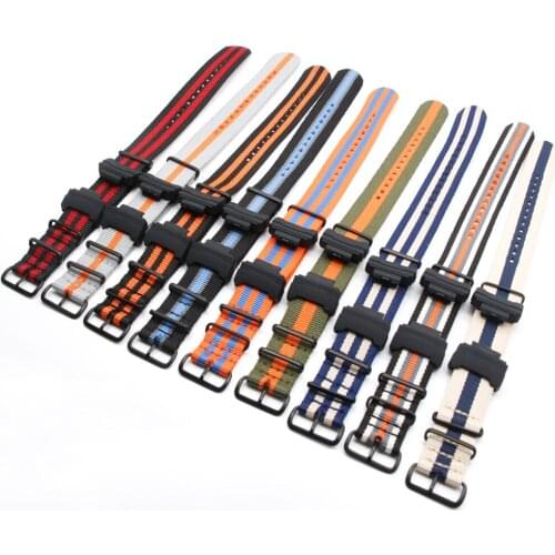 22MM Replacement Nylon Watch Band Strap for Casio G-Shock GA-110/100/120/150/200/300 G-8900 DW-5600 Watchband with Adapters