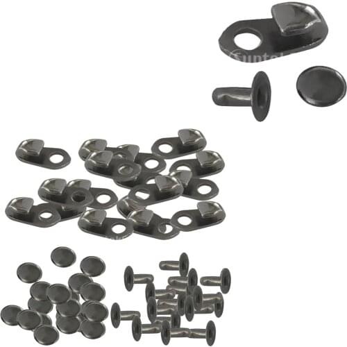 40 Pieces/Set Alloy Lace Hooks with Rivets Shoelace Buckles Repair Hunting & Hiking Boots or for Fashion Boots