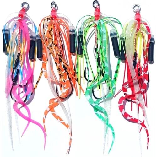 Size 15# 17# Snapper skirt Silicone Skirt with bell Rubber jig skirt hooks Assist hook jigging hook sea fishing hook Jig head